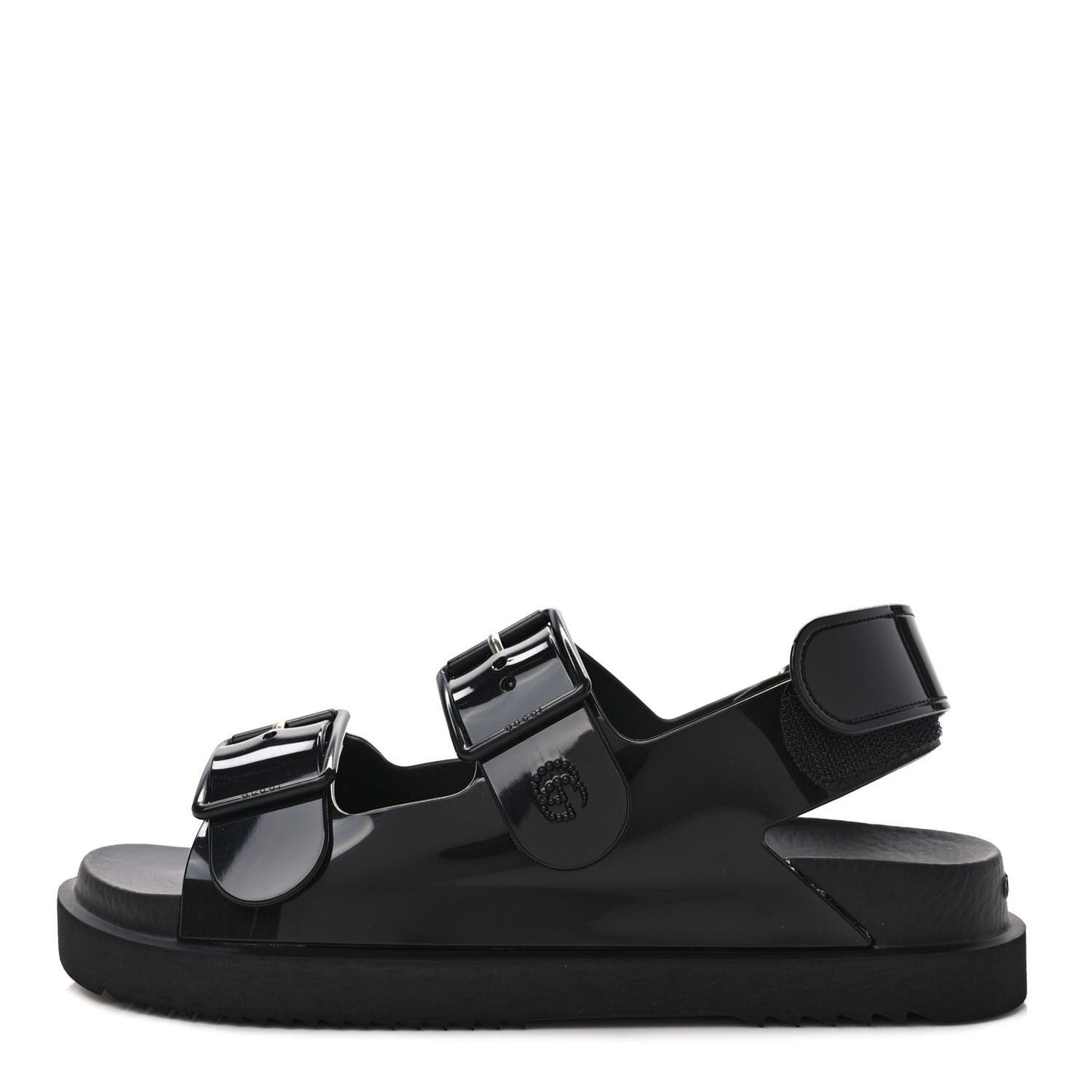 Rubber Mini Double G Womens Isla Dad Sandals 38 Black