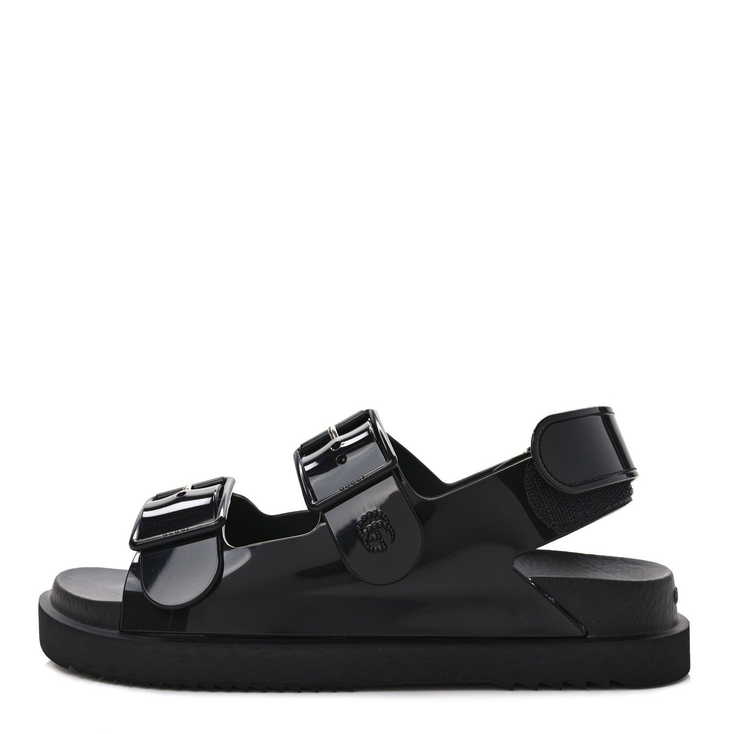 Gucci Rubber Mini Double G Womens Isla Dad Sandals 38 Black 1 of 10
