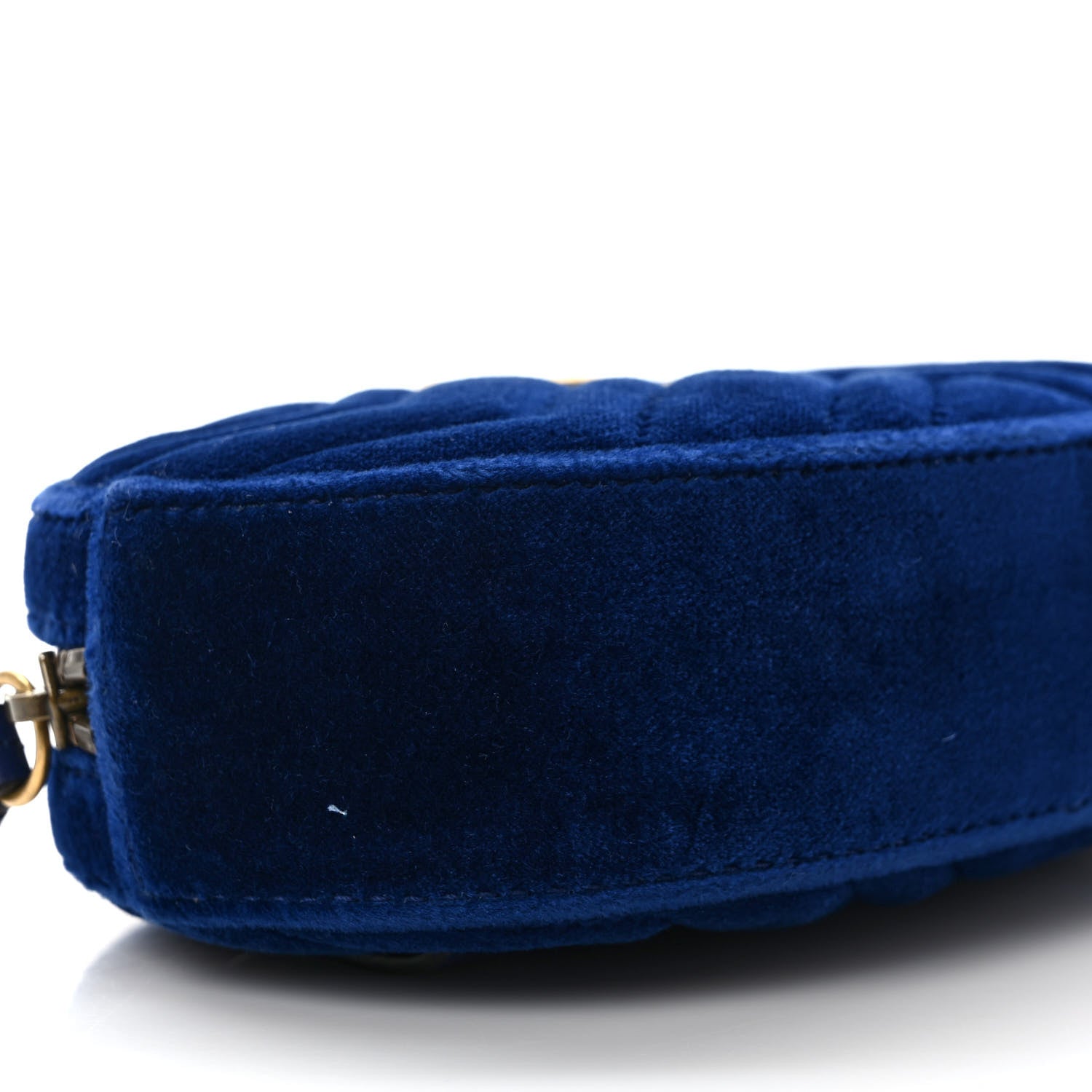 Gucci Velvet Matelasse GG Marmont Belt Bag 85 34 Cobalt Blue 8 of 9