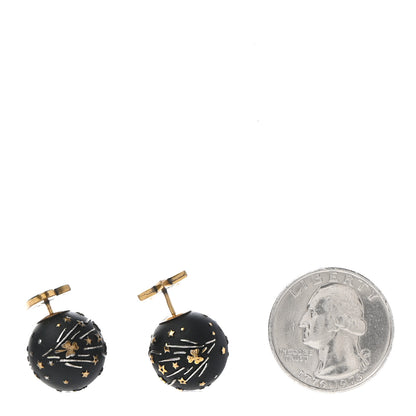 Christian Dior Metal Star Heart Mise En Dior Tribal Earrings Black Gold 2 of 7