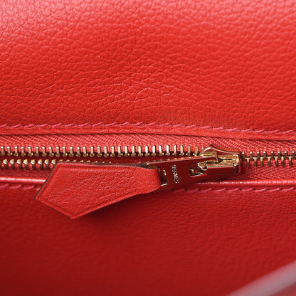 Hermes Evercolor Kelly Retourne 28 Rouge Casaque 20 of 39