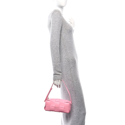 Bottega Veneta Lambskin Maxi Intrecciato Small Brick Cassette Bag Pink Ribbon 2 of 11