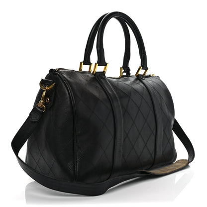 Chanel Calfskin Stitched CC Boston Black 3 of 12