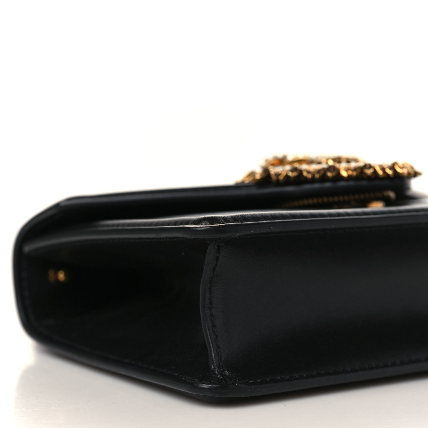 Dolce & Gabbana Smooth Calfskin Small Devotion Envelope Top Handle Bag Black 6 of 7