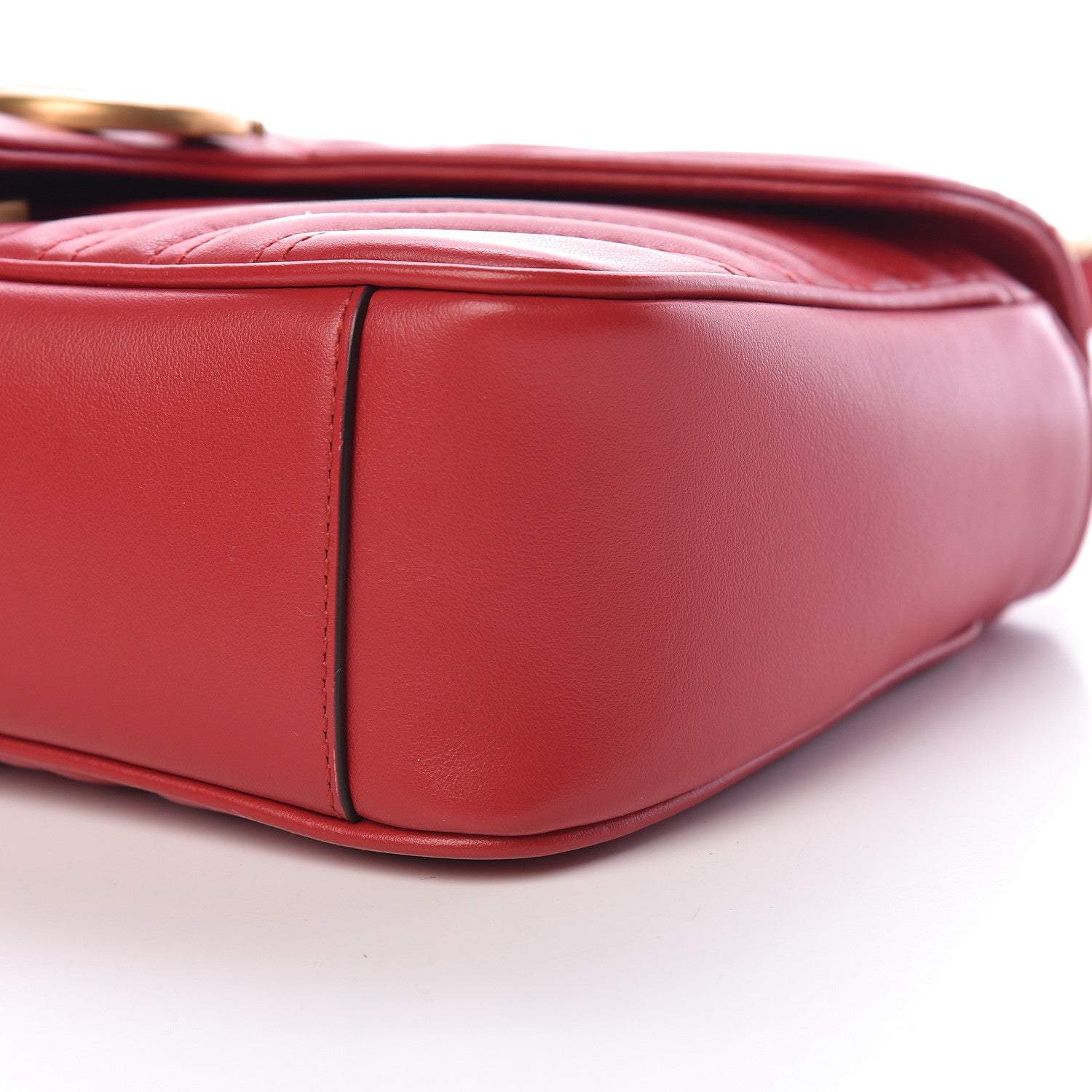 Gucci Calfskin Matelasse Small GG Marmont Shoulder Bag Hibiscus Red 6 of 11