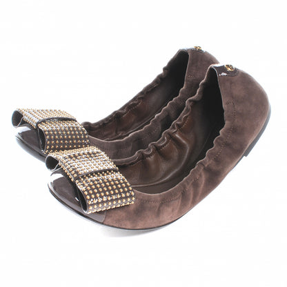 Louis Vuitton Suede Mimi Bow Ballerina Flats Brown 37 5 of 7