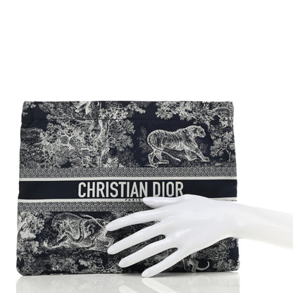 Christian Dior Embroidered Toile De Jouy Diortravel Zipped Pouch Blue 2 of 8