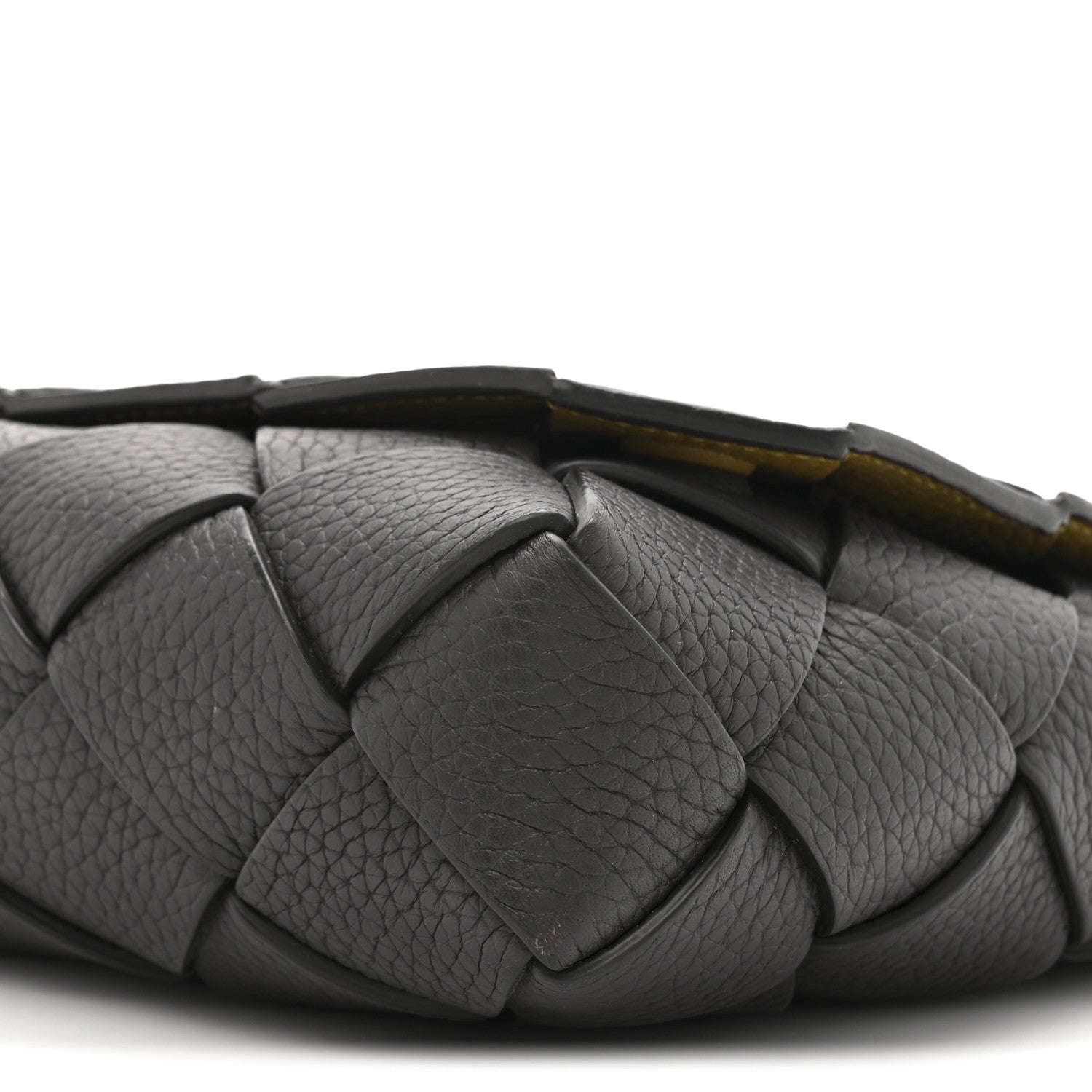 Bottega Veneta Grained Calfskin Intreccio Small Diago Crossbody Bag Fudge Limonite 8 of 9