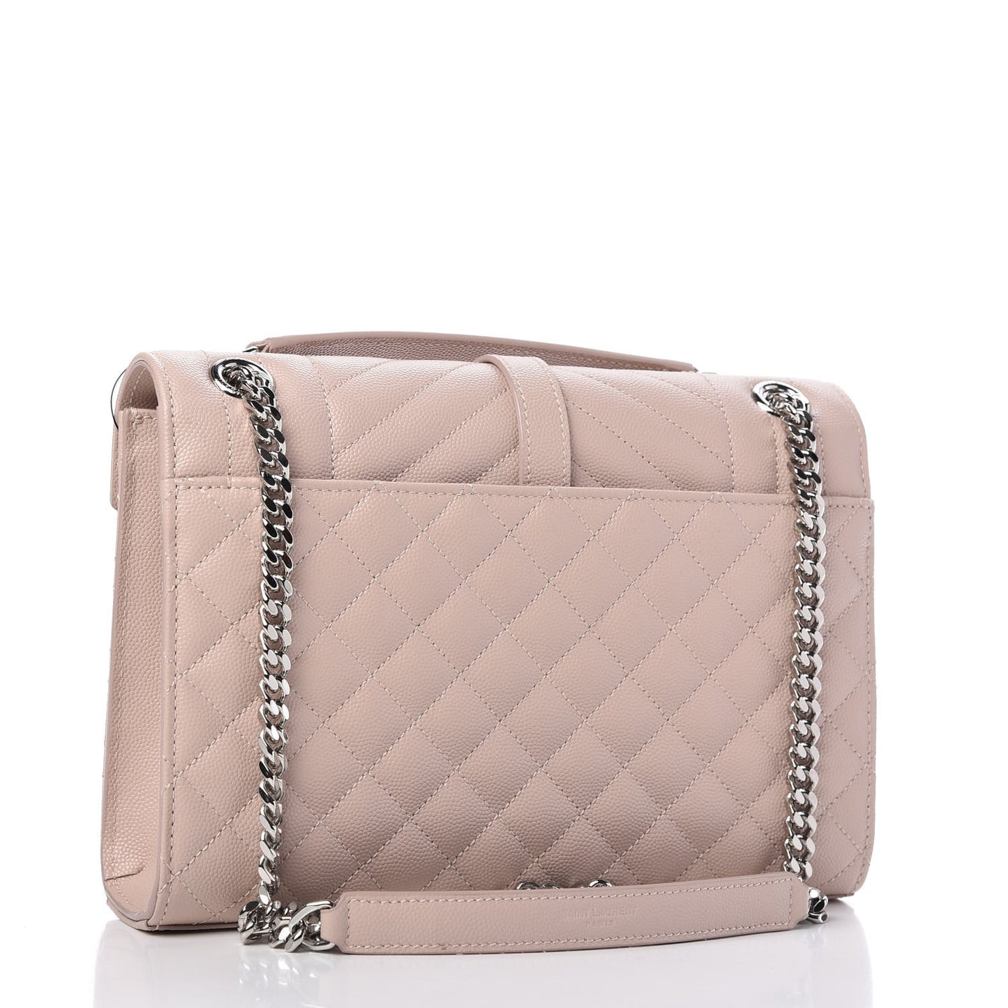 Grain De Poudre Textured Mixed Matelasse Medium Triquilt Monogram Satchel Marble Pink