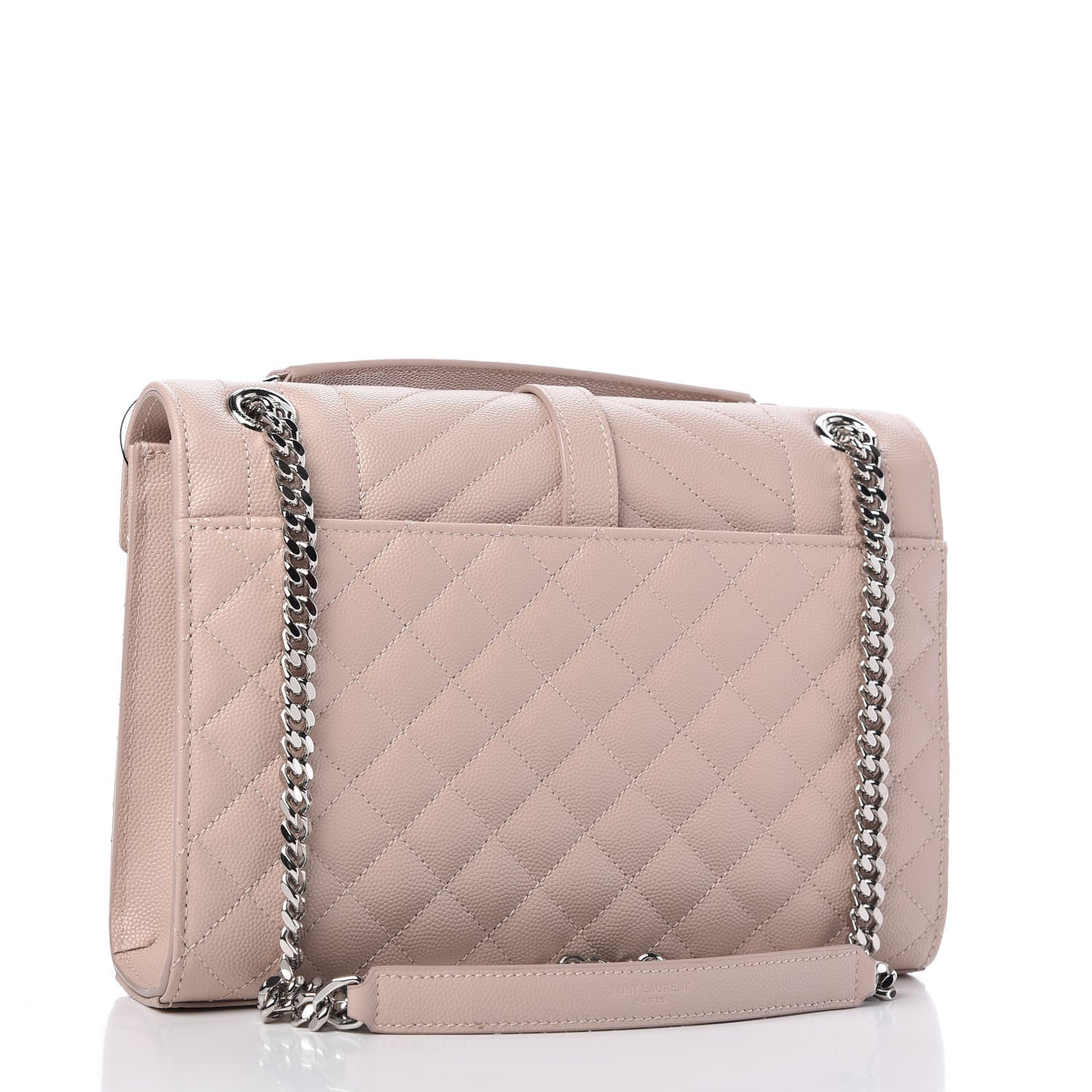 Saint Laurent Grain De Poudre Textured Mixed Matelasse Medium Triquilt Monogram Satchel Marble Pink 4 of 10