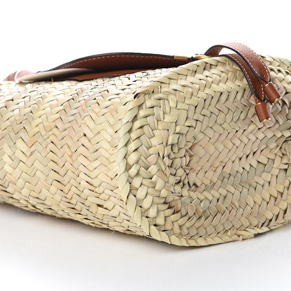Chloe Raffia Small Grain Calfskin Medium Marcie Basket Tan 7 of 8