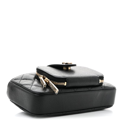 Chanel Caviar Quilted Business Affinity Phone Holder With Chain Black 4 of 11