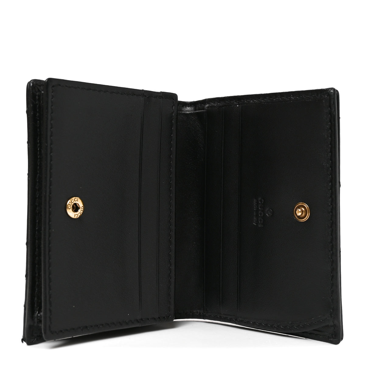Calfskin Matelasse GG Marmont Card Case Wallet Black