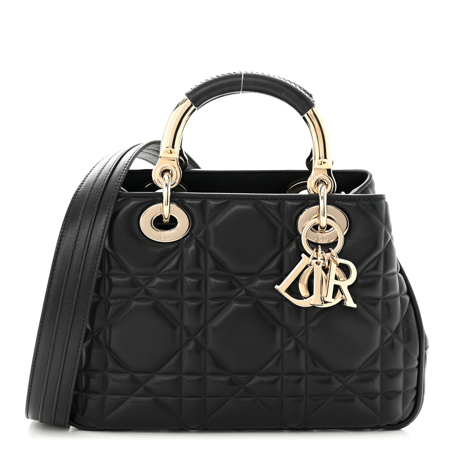 Christian Dior Calfskin Cannage Small The Lady 95.22 Black 1 of 12