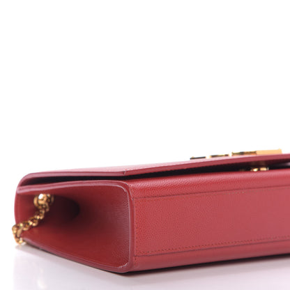 Saint Laurent Grain De Poudre Medium Monogram Kate Satchel Red 6 of 8