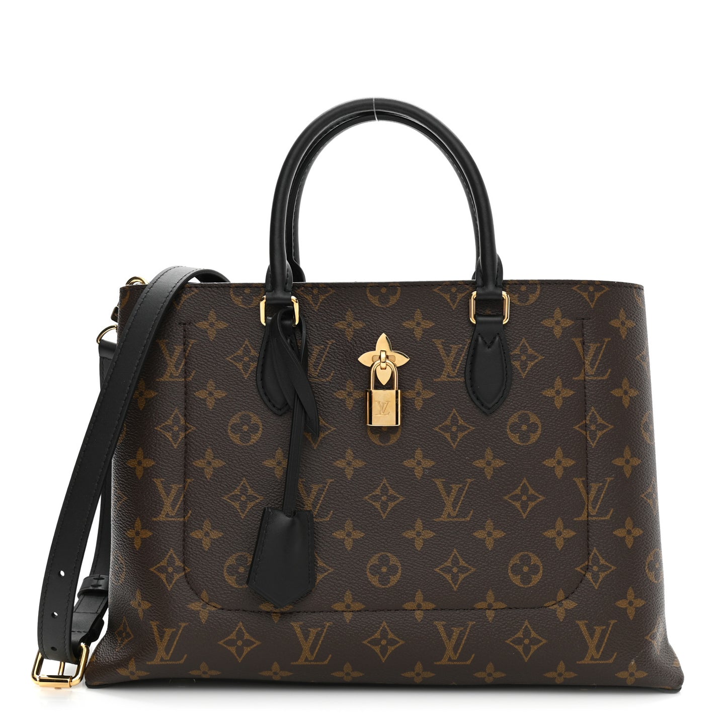 Monogram Flower Tote Black