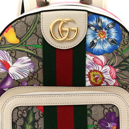 Gucci GG Supreme Monogram Flora Web Small Ophidia Day Backpack White 8 of 13