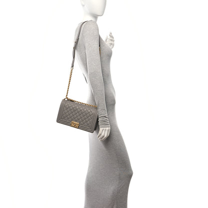 Chanel Caviar Quilted Medium Boy Flap Grey 2 of 10