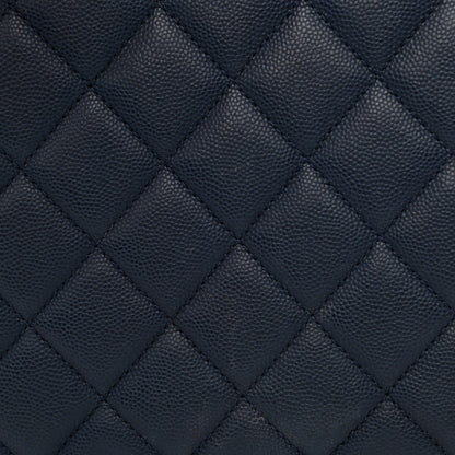 Chanel Caviar Quilted Medium CC Bucket Bag Dark Blue 12 of 13