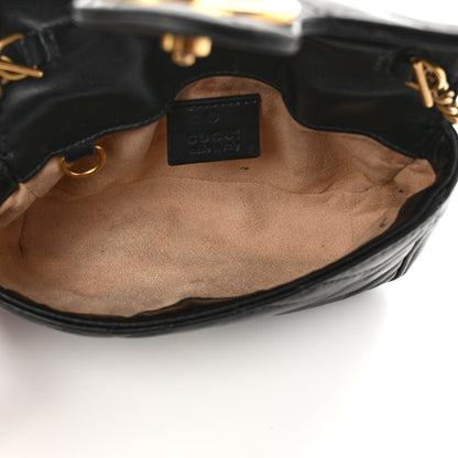 Gucci Calfskin Matelasse Super Mini GG Marmont Shoulder Bag Black 5 of 12