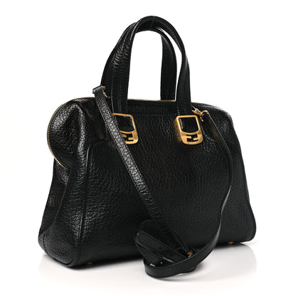 Fendi Pebbled Calfskin Small Chameleon Tote Black 3 of 11