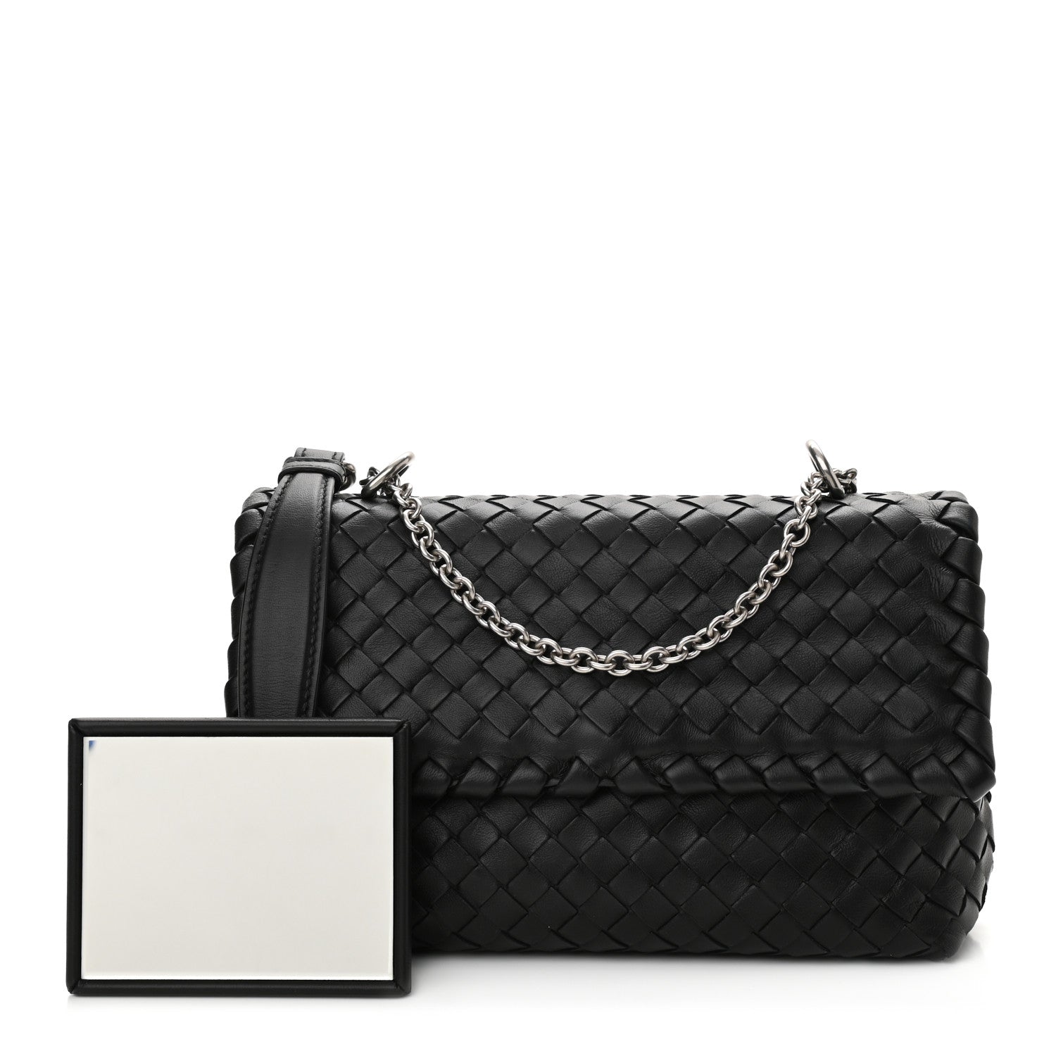 Bottega Veneta Nappa Intrecciato Baby Olimpia Shoulder Bag Black 1 of 12