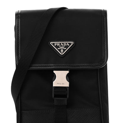 Prada Tessuto Nylon Saffiano Phone Case Crossbody Black 7 of 9