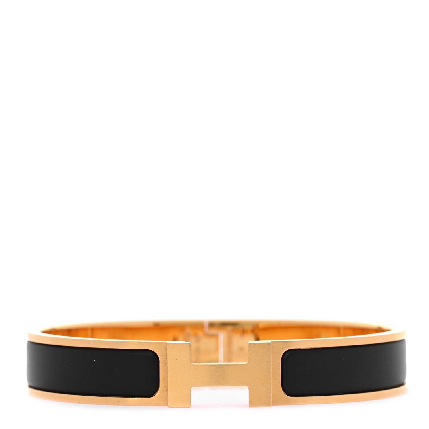 Hermes Matte Enamel Narrow Clic Clac HH Bracelet GM Black 1 of 5