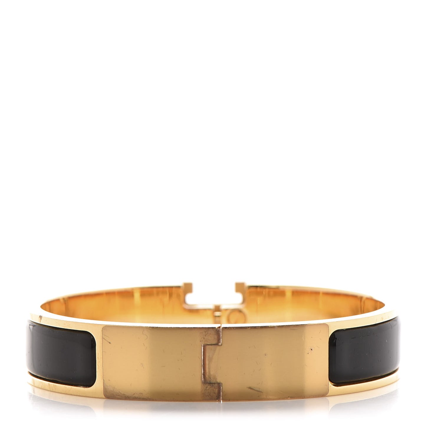 Enamel Narrow Clic Clac H Bracelet PM Black