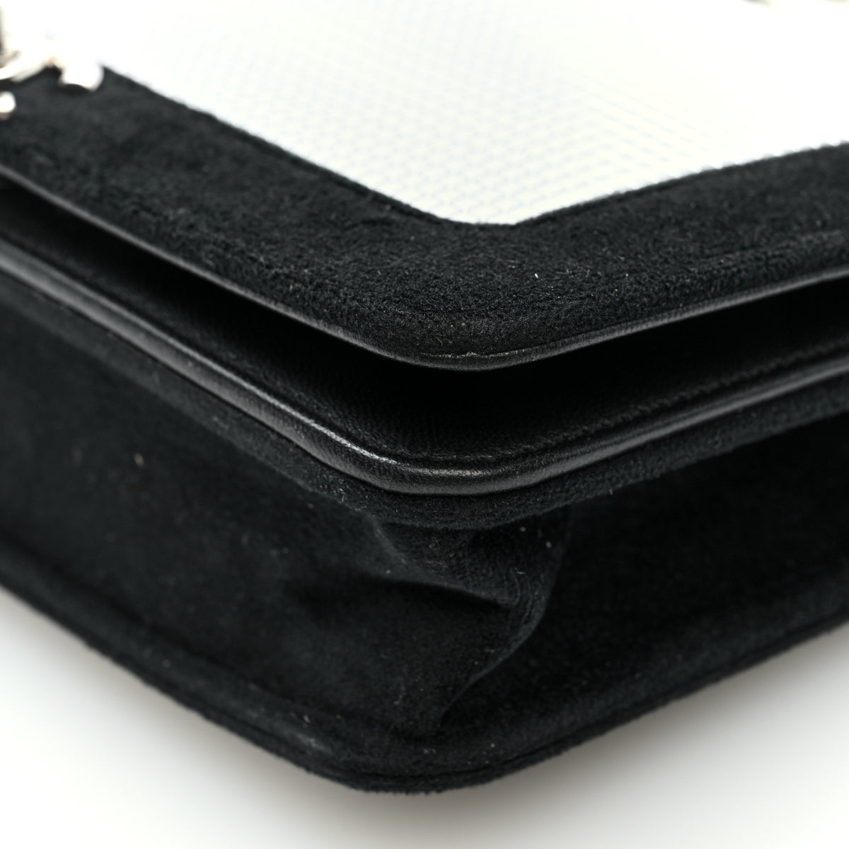 Chanel Velvet Mirror Embellished Boy Wallet On Chain WOC Argent 10 of 10