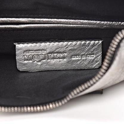 Alexander McQueen Metallic Lambskin De Manta Clutch Silver 6 of 12