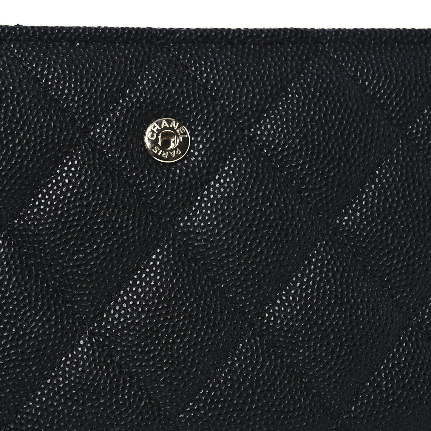Caviar Quilted Crystal CC Medium Flap Wallet Black