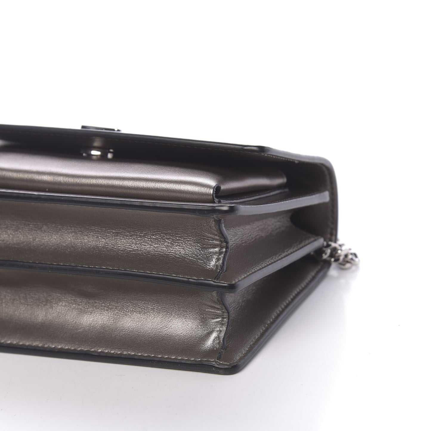 Metallic Calfskin Small Monogram Sunset Piombo