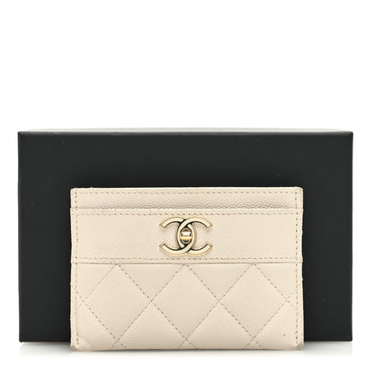Chanel Caviar Quilted Vintage Mademoiselle Card Holder White 12 of 12