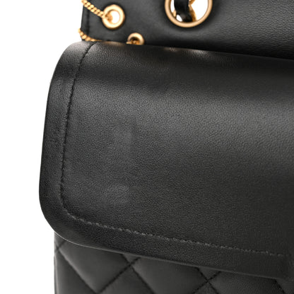 Chanel Lambskin Quilted Grommet Embellished Piercing Chic Medium Double Flap Black 12 of 12