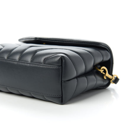 Saint Laurent Calfskin Y Quilted Monogram Toy Loulou Crossbody Bag Graphite 7 of 12