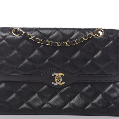 Chanel Lambskin Quilted Medium Double Flap Black 12 of 13