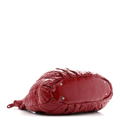 Miu Miu Vernice Trapunto Tote Rosso 4 of 16