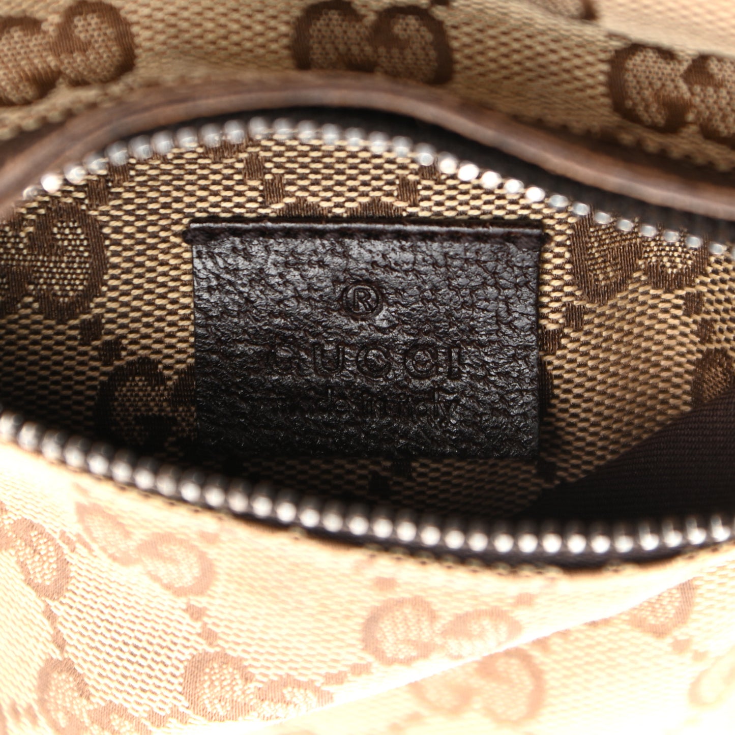 GG Monogram Double Pocket Belt Bag Dark Brown