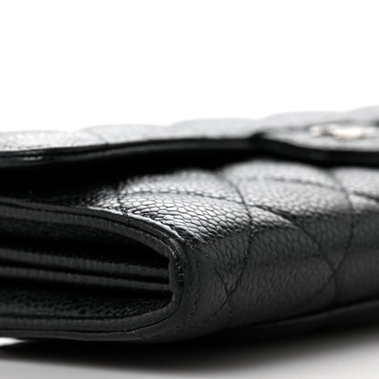 Chanel Caviar Quilted Large Gusset Flap Wallet Black 8 of 10
