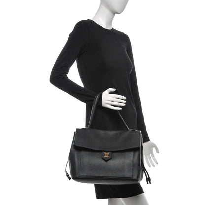 Louis Vuitton Calfskin Lockme MM Black 2 of 6