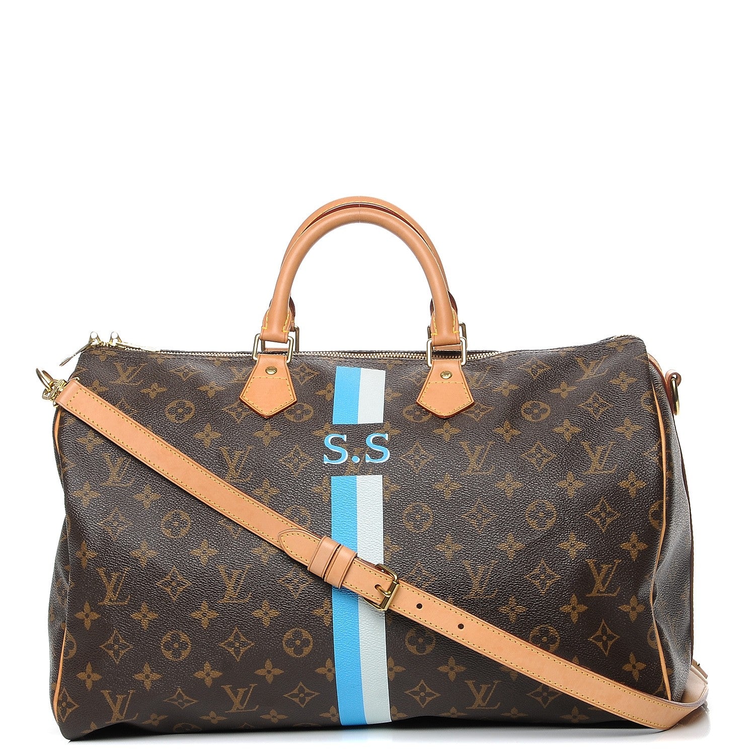 Louis Vuitton Monogram My LV Heritage Speedy Bandouliere 40 Gris Blue Clair 1 of 10