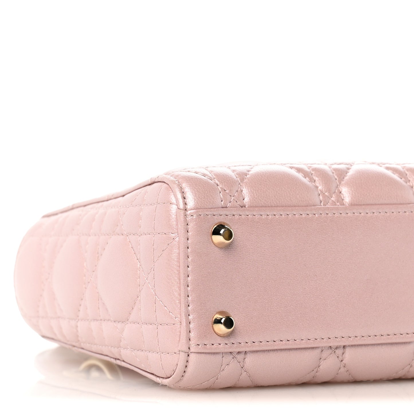 Metallic Lambskin Cannage Mini Lady Dior Lotus