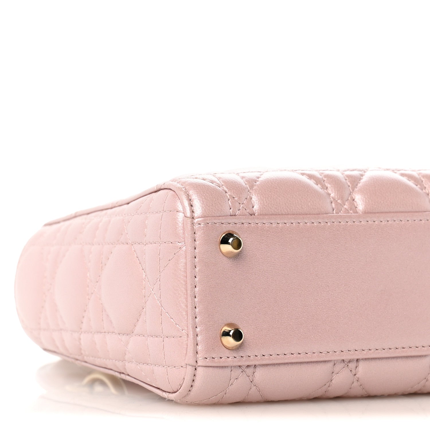 Christian Dior Metallic Lambskin Cannage Mini Lady Dior Lotus 9 of 13