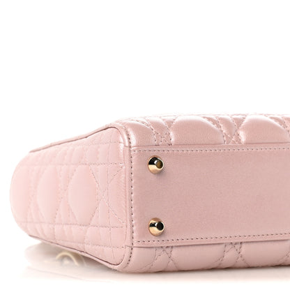 Christian Dior Metallic Lambskin Cannage Mini Lady Dior Lotus 9 of 13