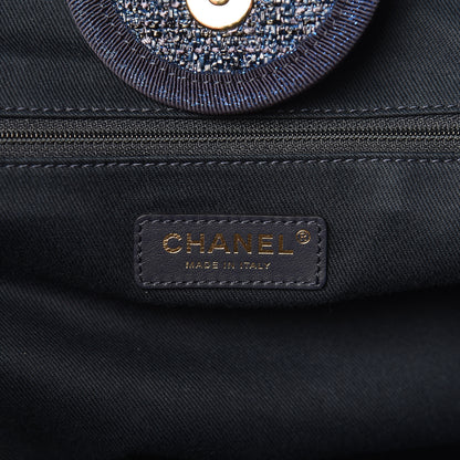 Chanel Lurex Canvas Large Deauville Tote Navy Blue 6 of 10