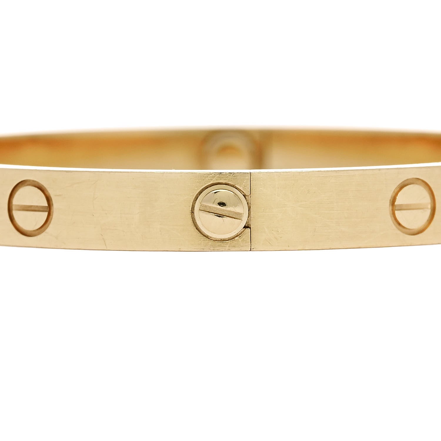 Cartier 18K Yellow Gold Brushed Finish LOVE Bracelet 18 4 of 9
