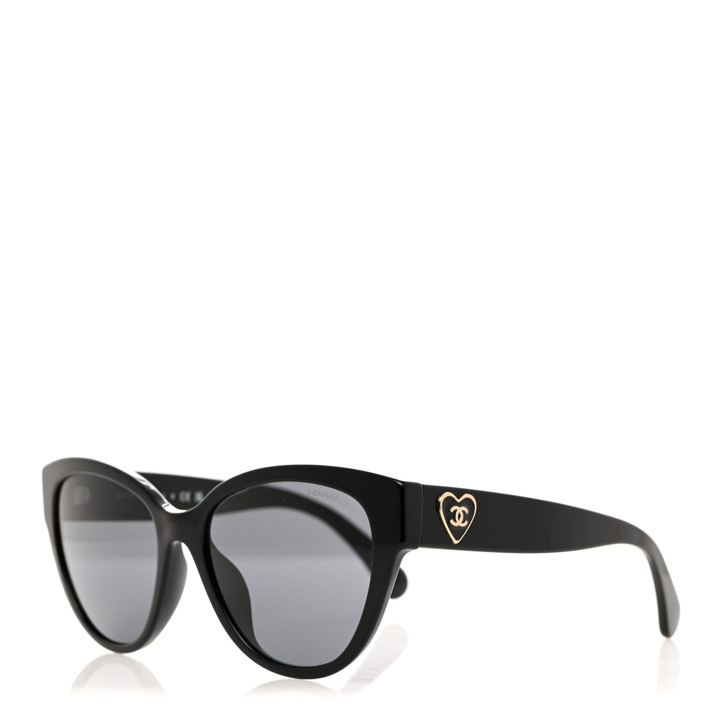 Acetate Enamel Heart Butterfly Sunglasses 5477-A Black