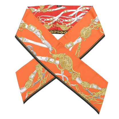 Hermes Silk Brides De Gala Maxi Twilly Capucine Rouge Vieil Or 1 of 4