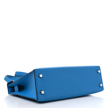 Hermes Chevre Mysore Mini Kelly Sellier 20 Bleu Hydra 4 of 10